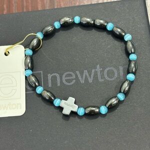 Newton Black and Blue Beaded Bracelet